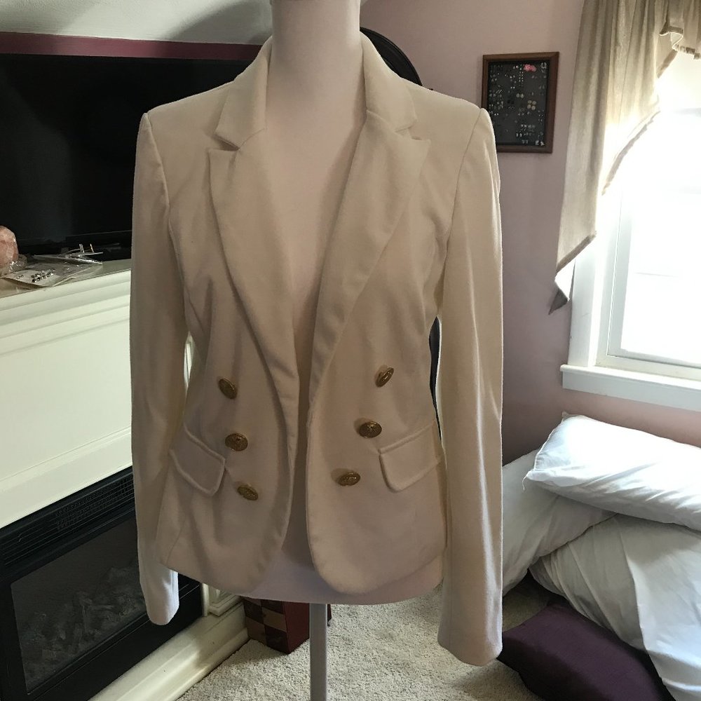 Kenar White Women's Suit Jacket with Gold Buttons